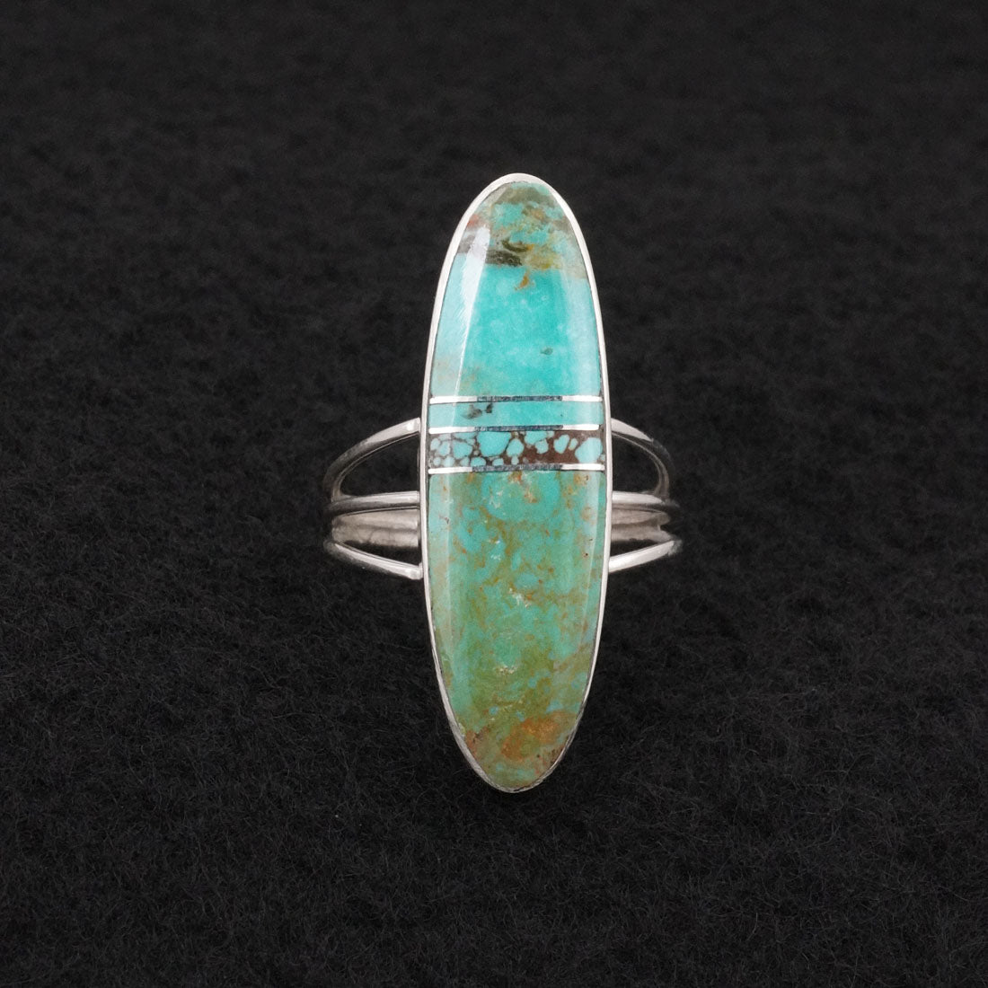 Harold Smith Turquoise & Sterling Silver Ring Size 7.5