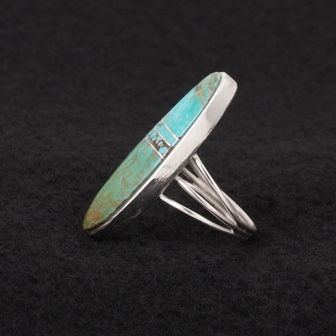 Harold Smith Turquoise & Sterling Silver Ring Size 7.5