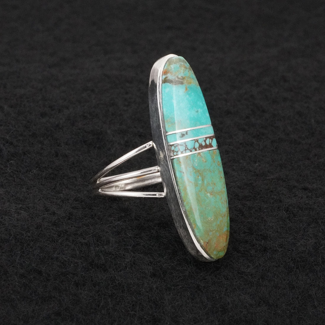 Harold Smith Turquoise & Sterling Silver Ring Size 7.5