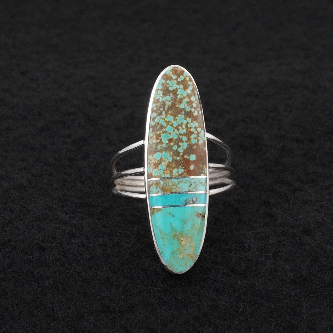 Harold Smith Turquoise & Sterling Silver Ring Size 8