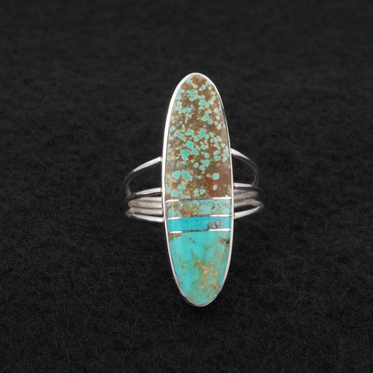 Harold Smith Turquoise & Sterling Silver Ring Size 8
