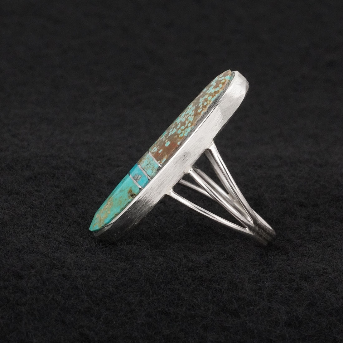 Harold Smith Turquoise & Sterling Silver Ring Size 8