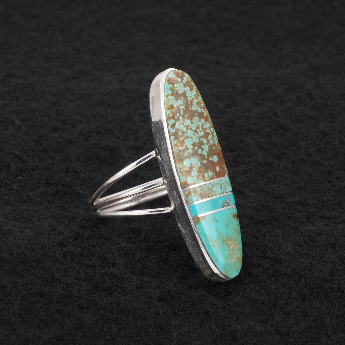 Harold Smith Turquoise & Sterling Silver Ring Size 8