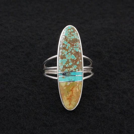 Harold Smith Turquoise & Sterling Silver Ring Size 8