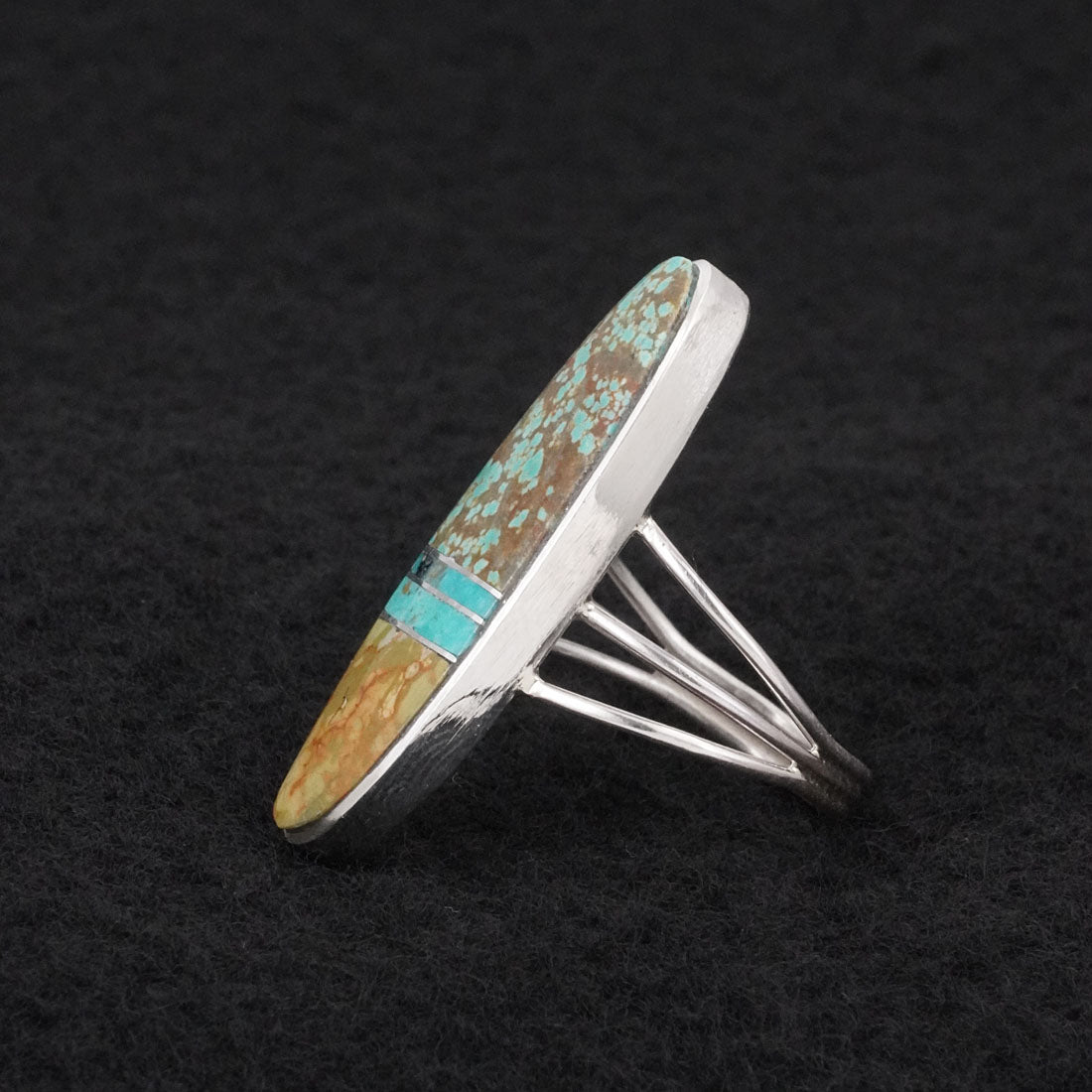 Harold Smith Turquoise & Sterling Silver Ring Size 8