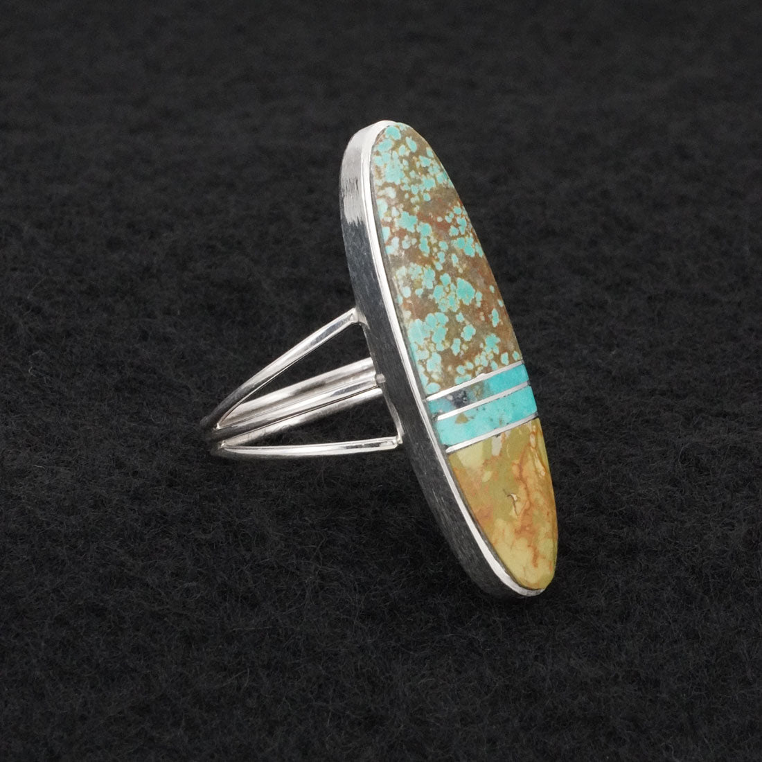 Harold Smith Turquoise & Sterling Silver Ring Size 8