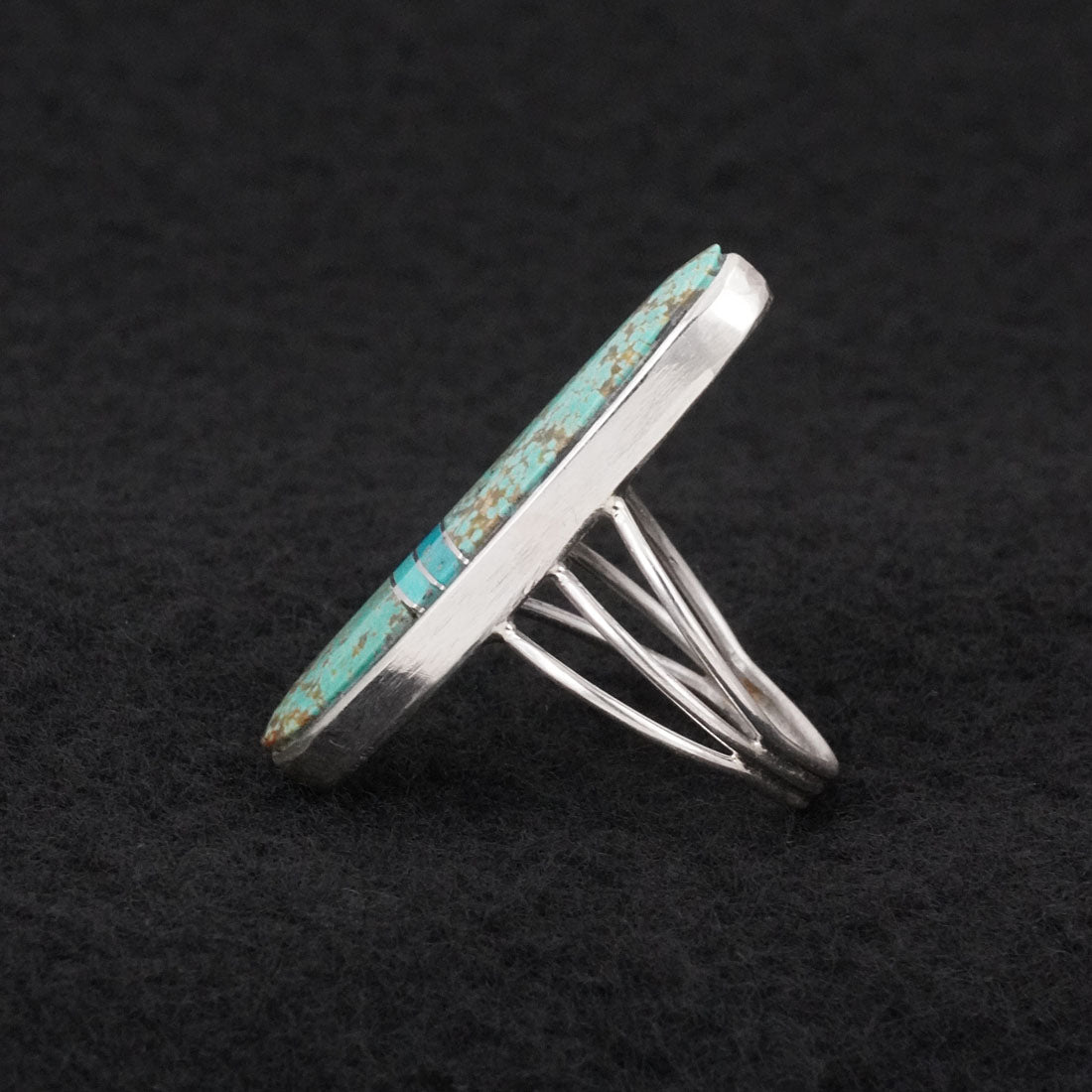 Harold Smith Turquoise & Sterling Silver Ring Size 6.5