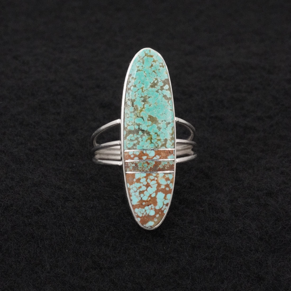 Harold Smith Turquoise & Sterling Silver Ring Size 8
