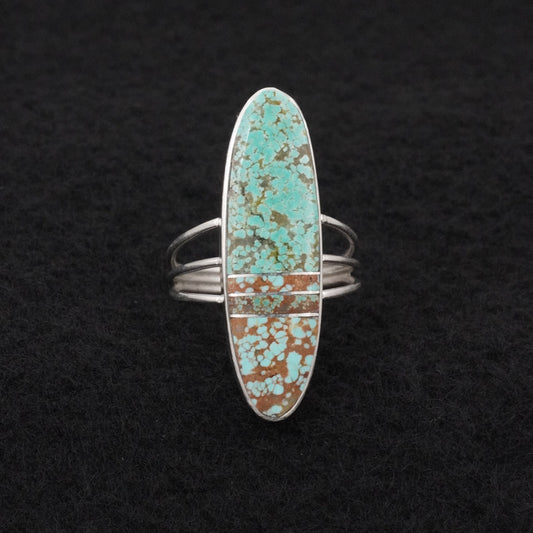 Harold Smith Turquoise & Sterling Silver Ring Size 8