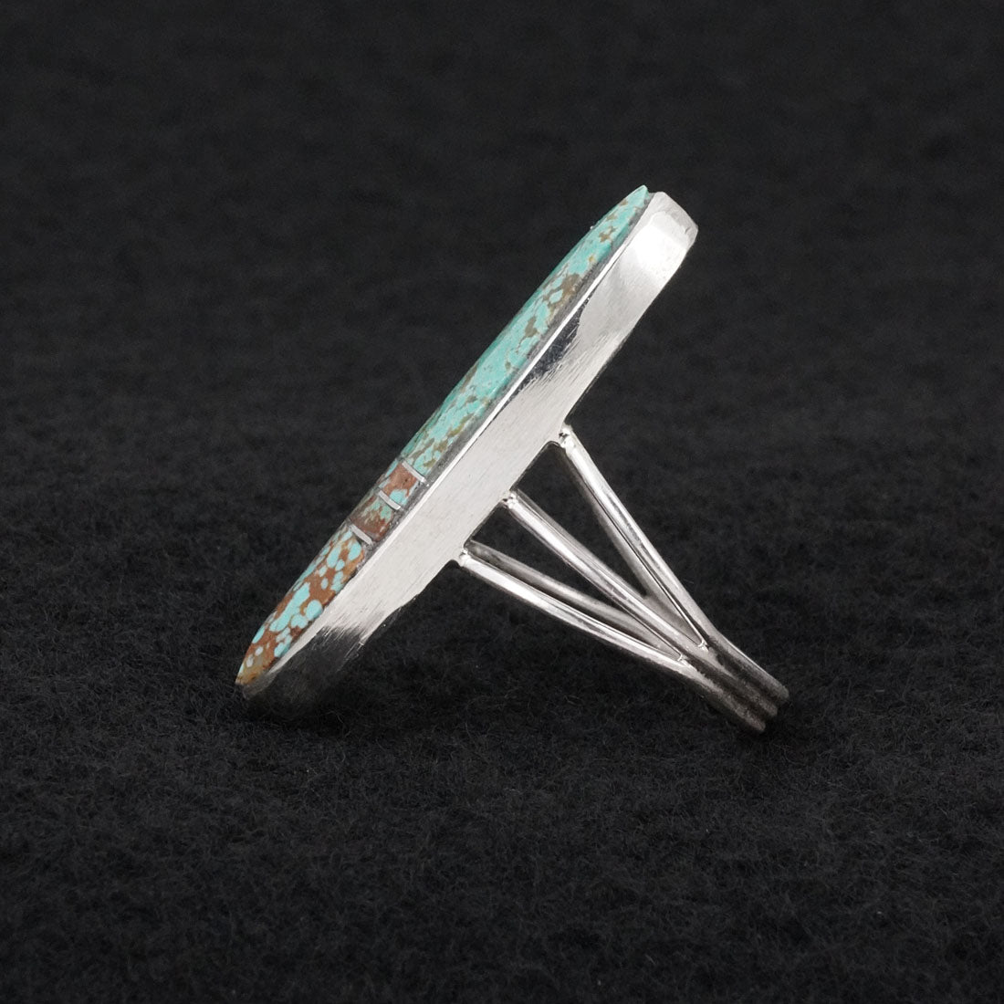 Harold Smith Turquoise & Sterling Silver Ring Size 8