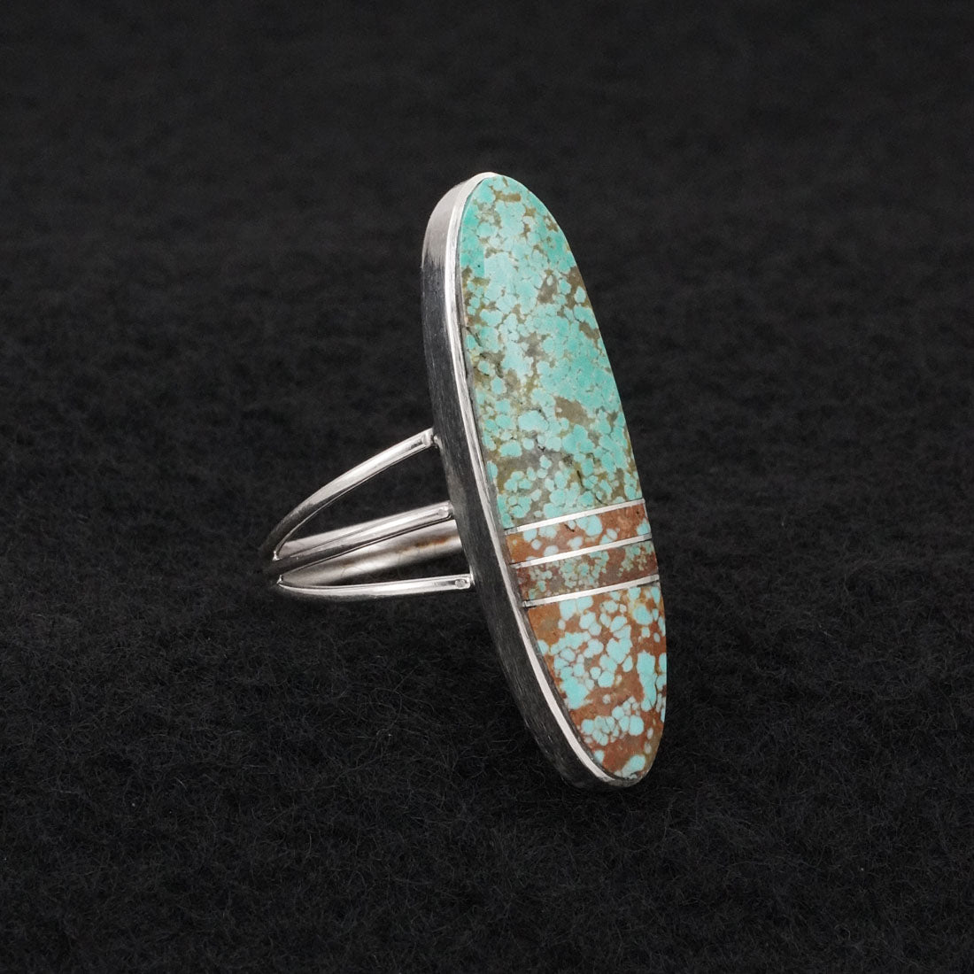 Harold Smith Turquoise & Sterling Silver Ring Size 8
