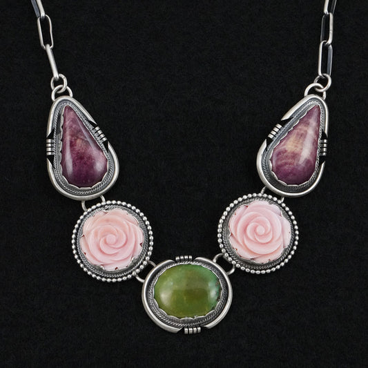Paul Livingston Multi-Stone & Sterling Silver Necklace