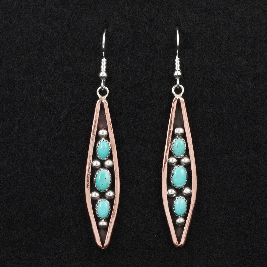 Paul Largo Turquoise, Copper & Sterling Silver Earrings