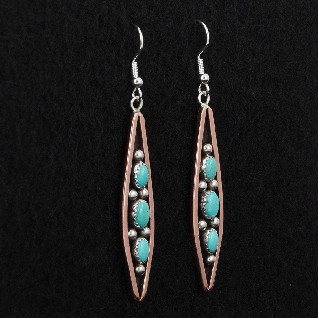 Paul Largo Turquoise, Copper & Sterling Silver Earrings