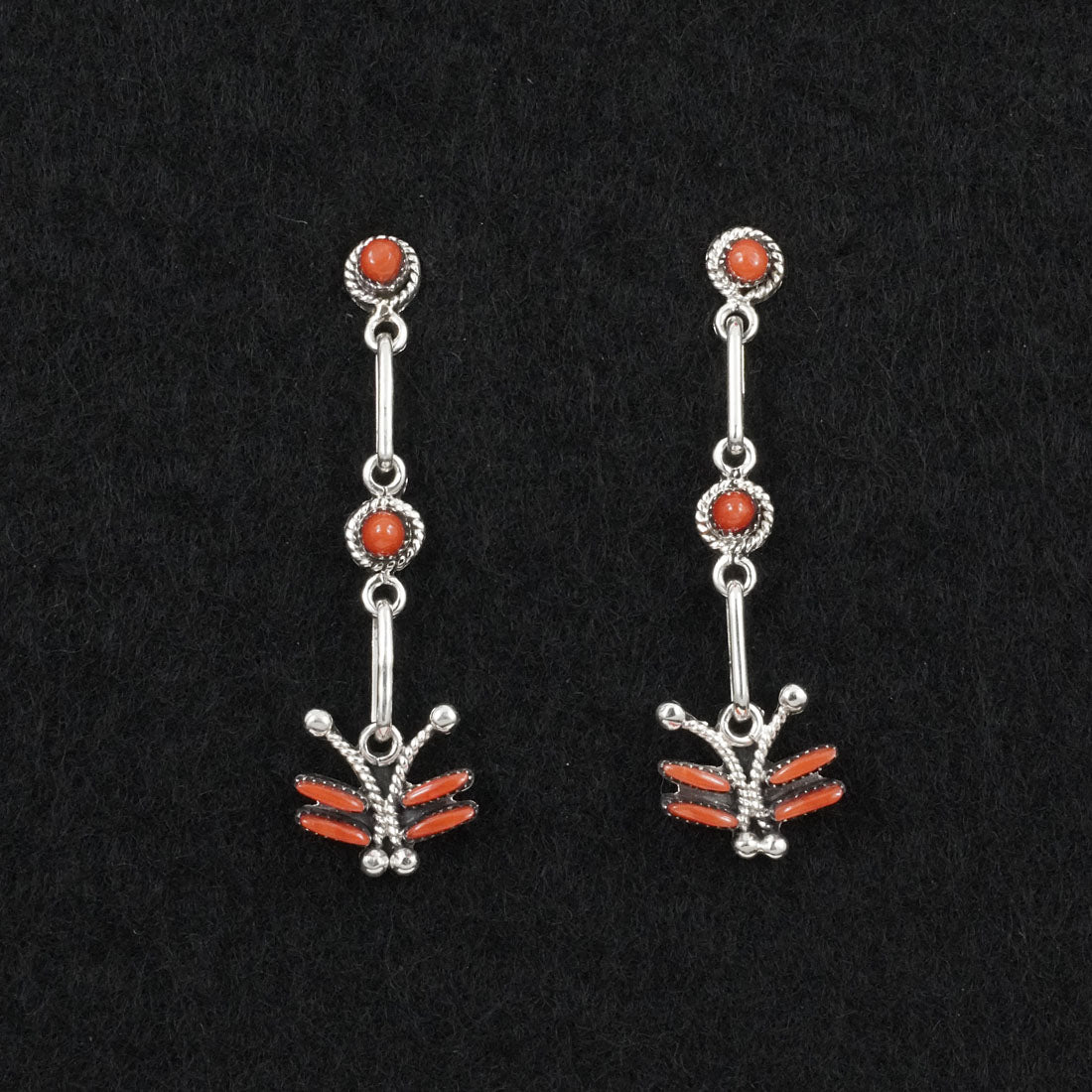 Mildred Ukestine Coral & Sterling Silver Earrings