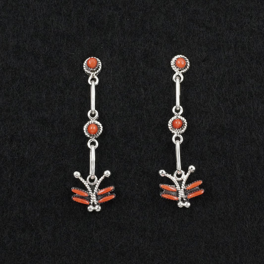 Mildred Ukestine Coral & Sterling Silver Earrings