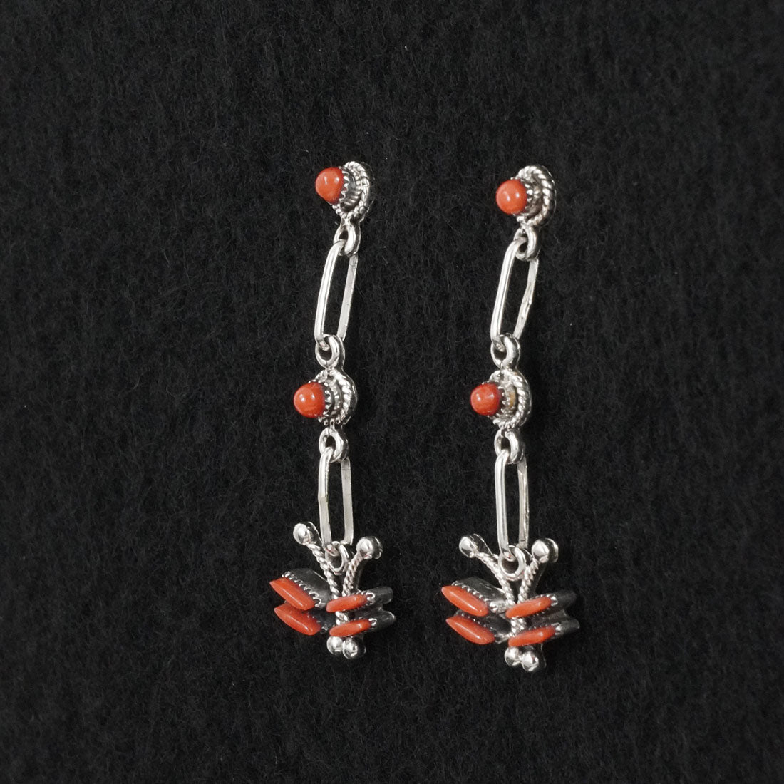 Mildred Ukestine Coral & Sterling Silver Earrings