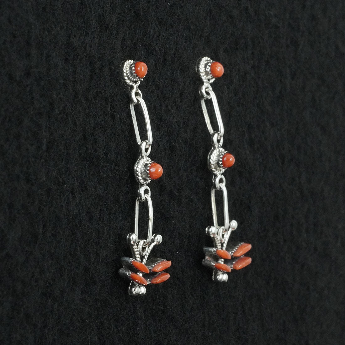 Mildred Ukestine Coral & Sterling Silver Earrings