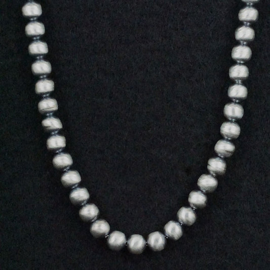 Dorinda Mariano Sterling Silver Navajo Pearl Necklace 24"