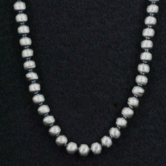 Dorinda Mariano Sterling Silver Navajo Pearl Necklace 18"