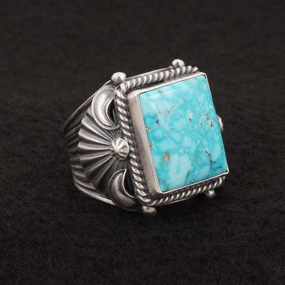 Delbert Gordon Turquoise & Sterling Silver Ring Size 12.5