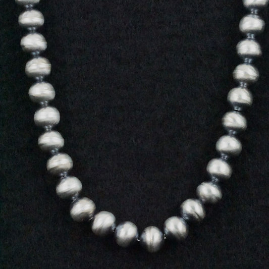 Dorinda Mariano Sterling Silver Navajo Pearl Necklace 60"