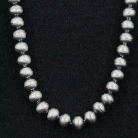 Dorinda Mariano Sterling Silver Navajo Pearl Necklace 22"