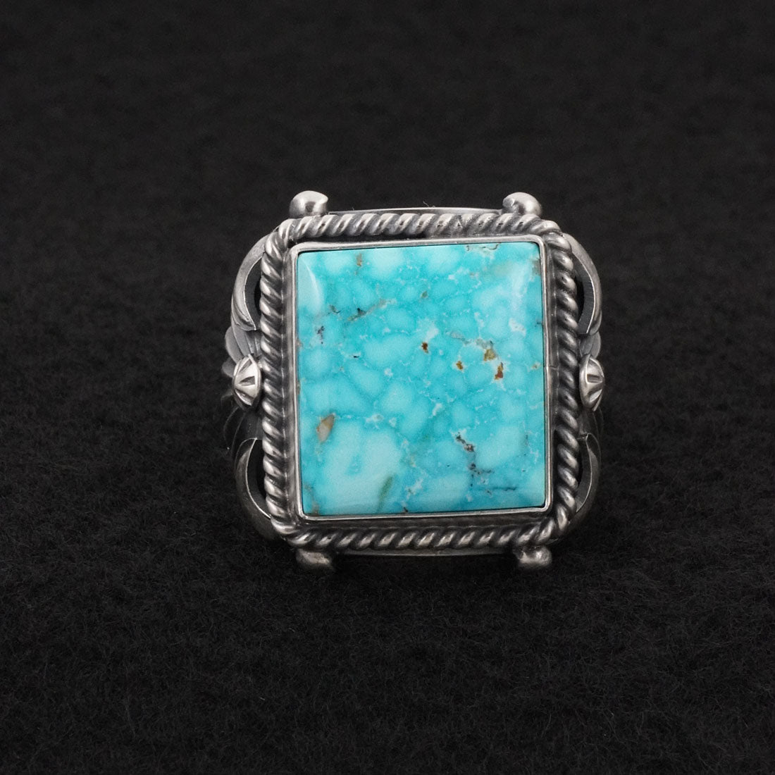 Delbert Gordon Turquoise & Sterling Silver Ring Size 12.5