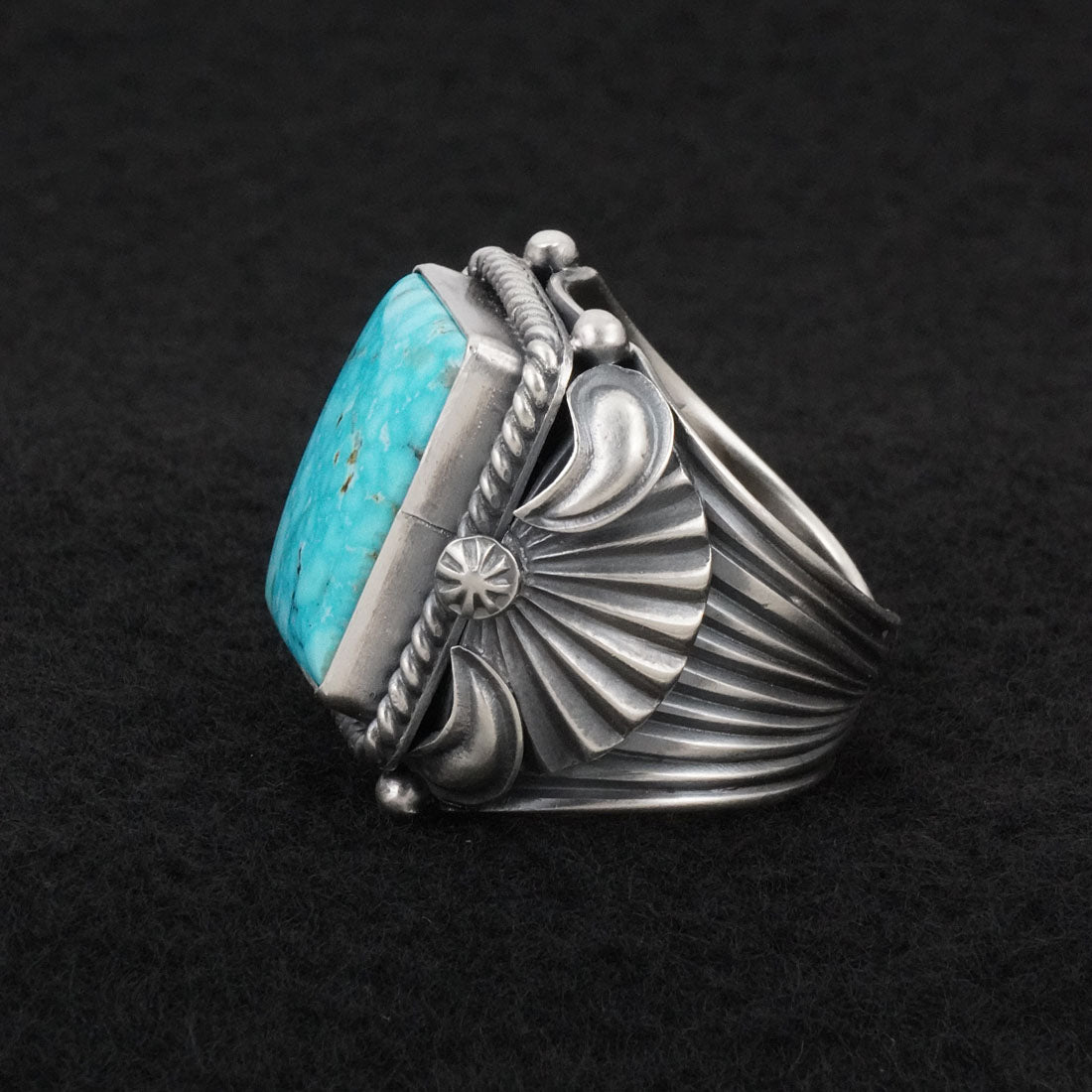 Delbert Gordon Turquoise & Sterling Silver Ring Size 12.5