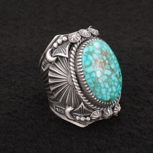 Delbert Gordon Turquoise & Sterling Silver Ring Size 11.5