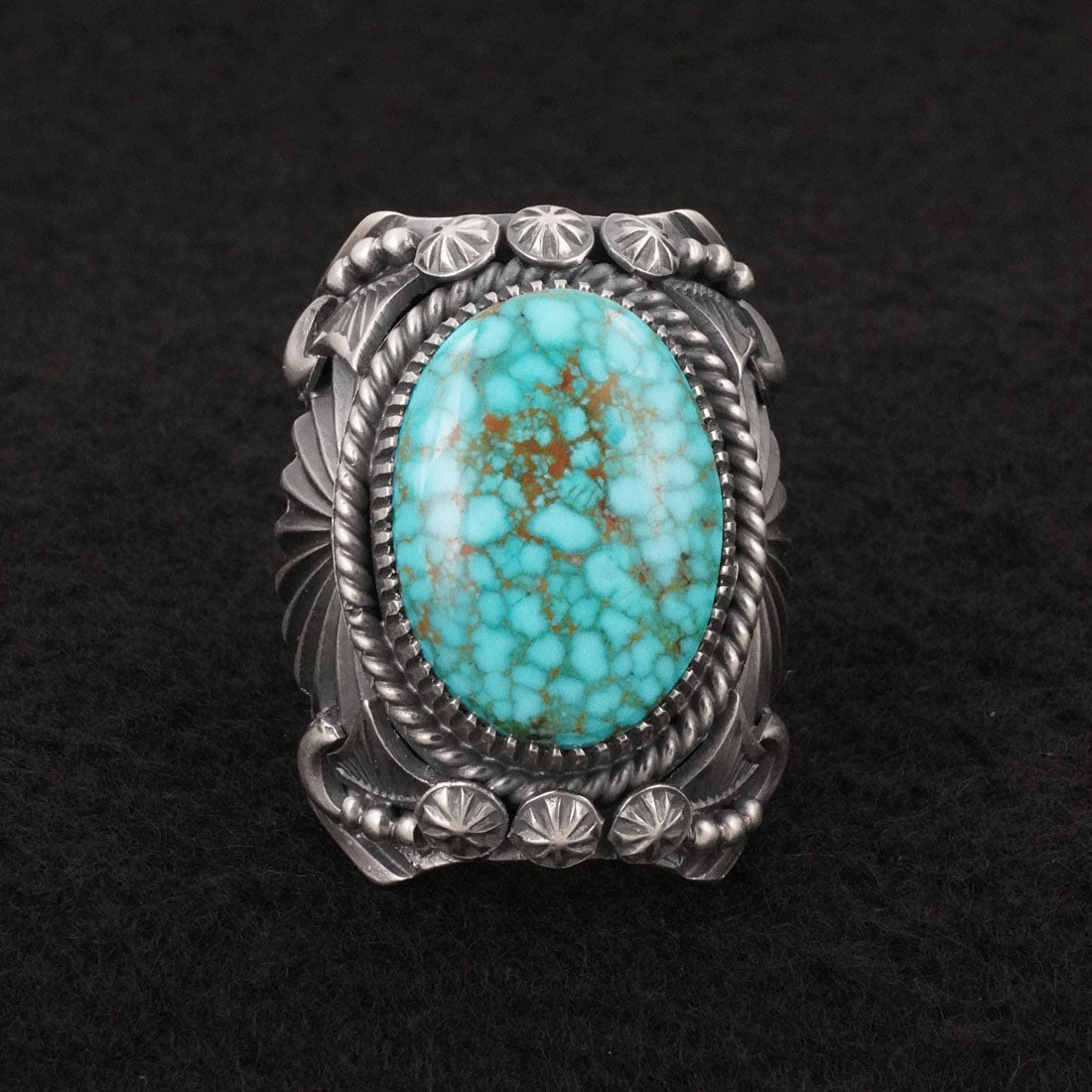 Delbert Gordon Turquoise & Sterling Silver Ring Size 11.5