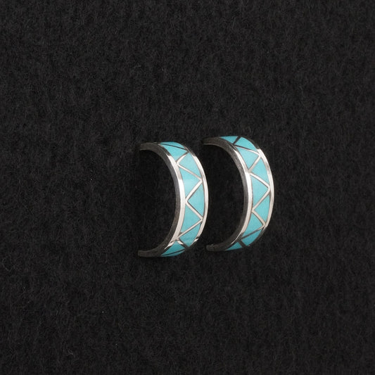 Claudine Haloo Turquoise & Sterling Silver Earrings
