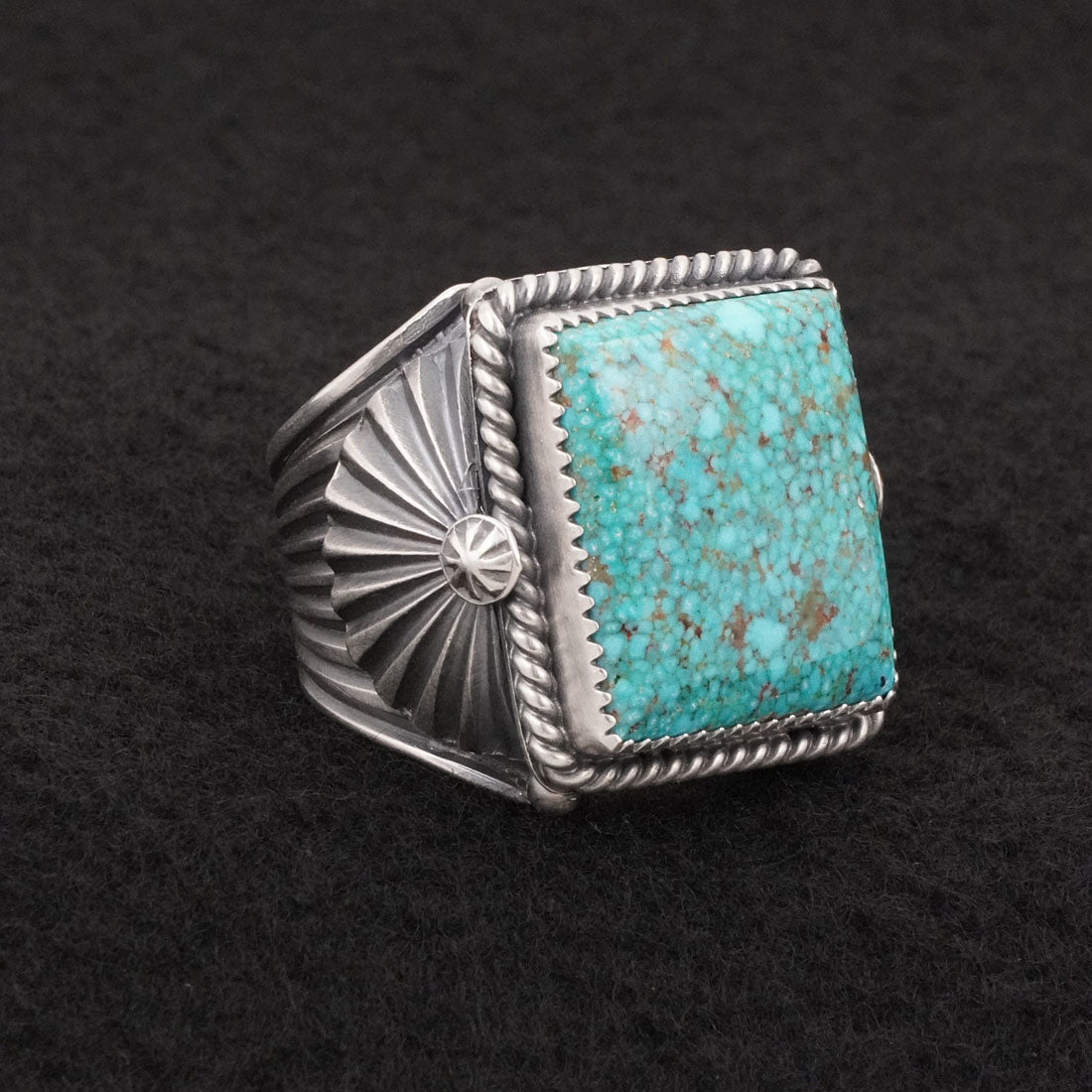 Delbert Gordon Turquoise & Sterling Silver Ring Size 12.5