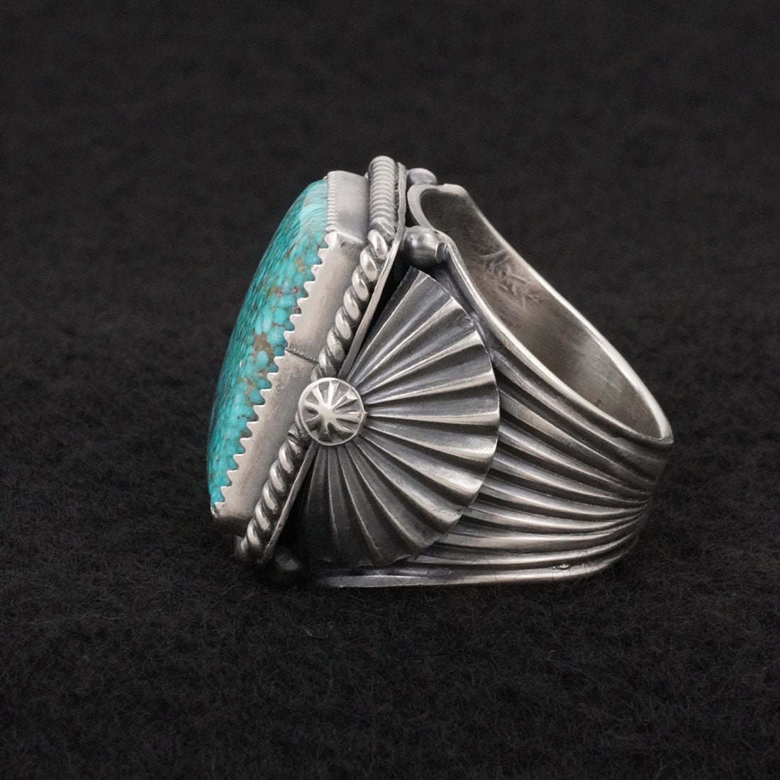 Delbert Gordon Turquoise & Sterling Silver Ring Size 12.5