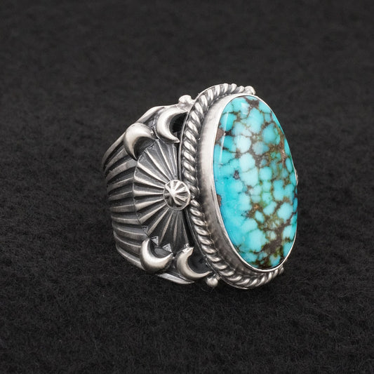 Delbert Gordon Turquoise & Sterling Silver Ring Size 11.5