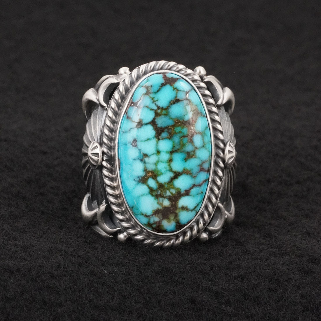 Delbert Gordon Turquoise & Sterling Silver Ring Size 11.5