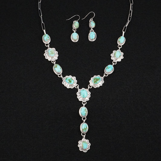 Bobby Johnson Turquoise & Sterling Silver Necklace Set