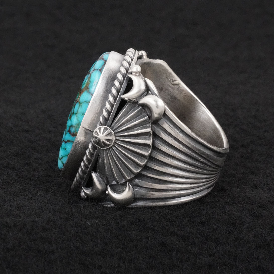 Delbert Gordon Turquoise & Sterling Silver Ring Size 11.5