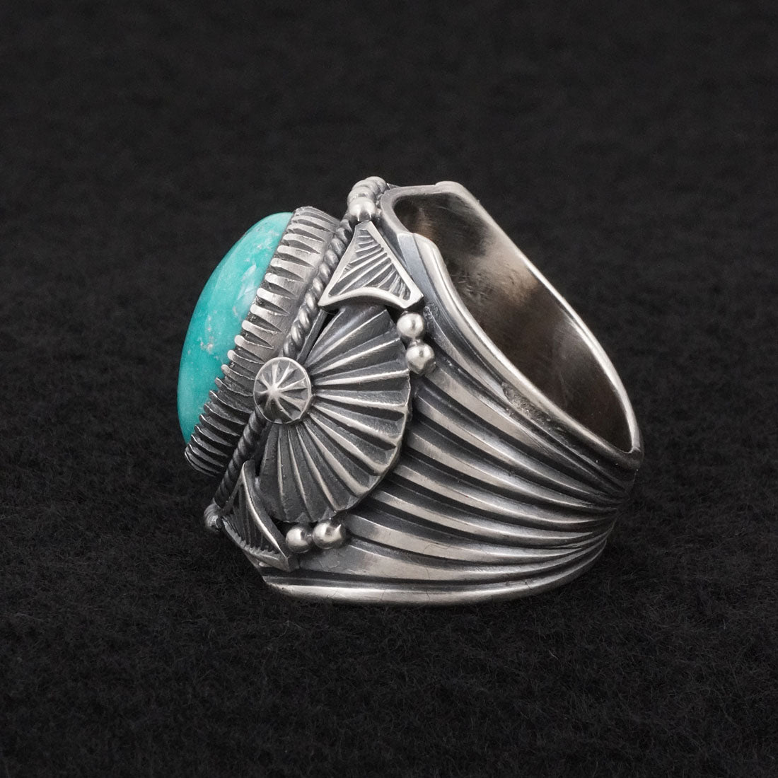 Delbert Gordon Turquoise & Sterling Silver Ring Size 12.5