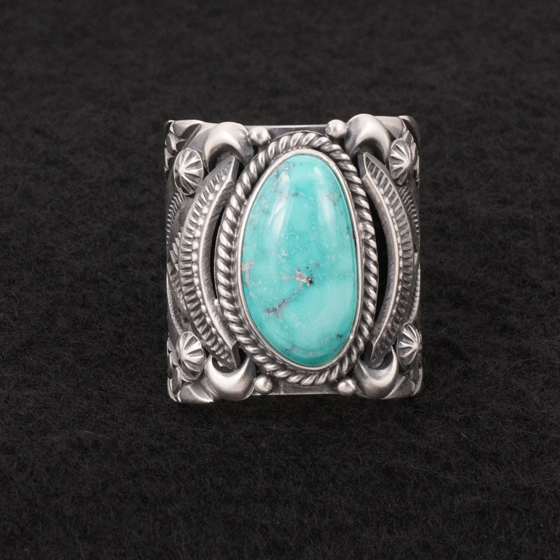 Delbert Gordon Turquoise & Sterling Silver Ring Size 13