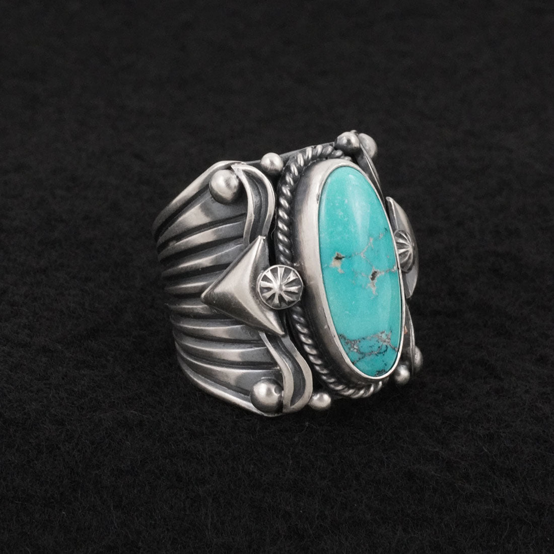 Delbert Gordon Turquoise & Sterling Silver Ring Size 11