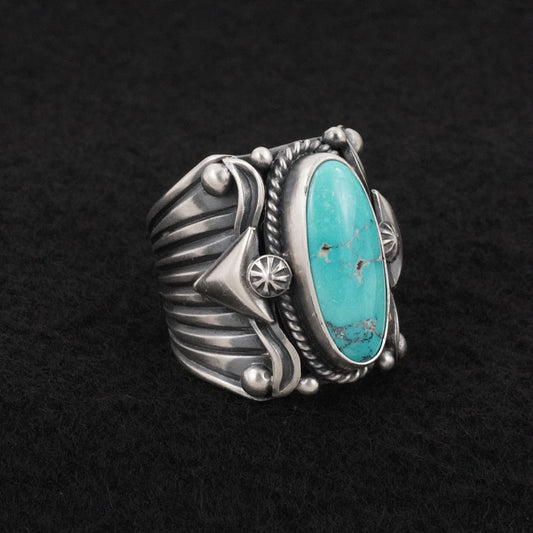 Delbert Gordon Turquoise & Sterling Silver Ring Size 11