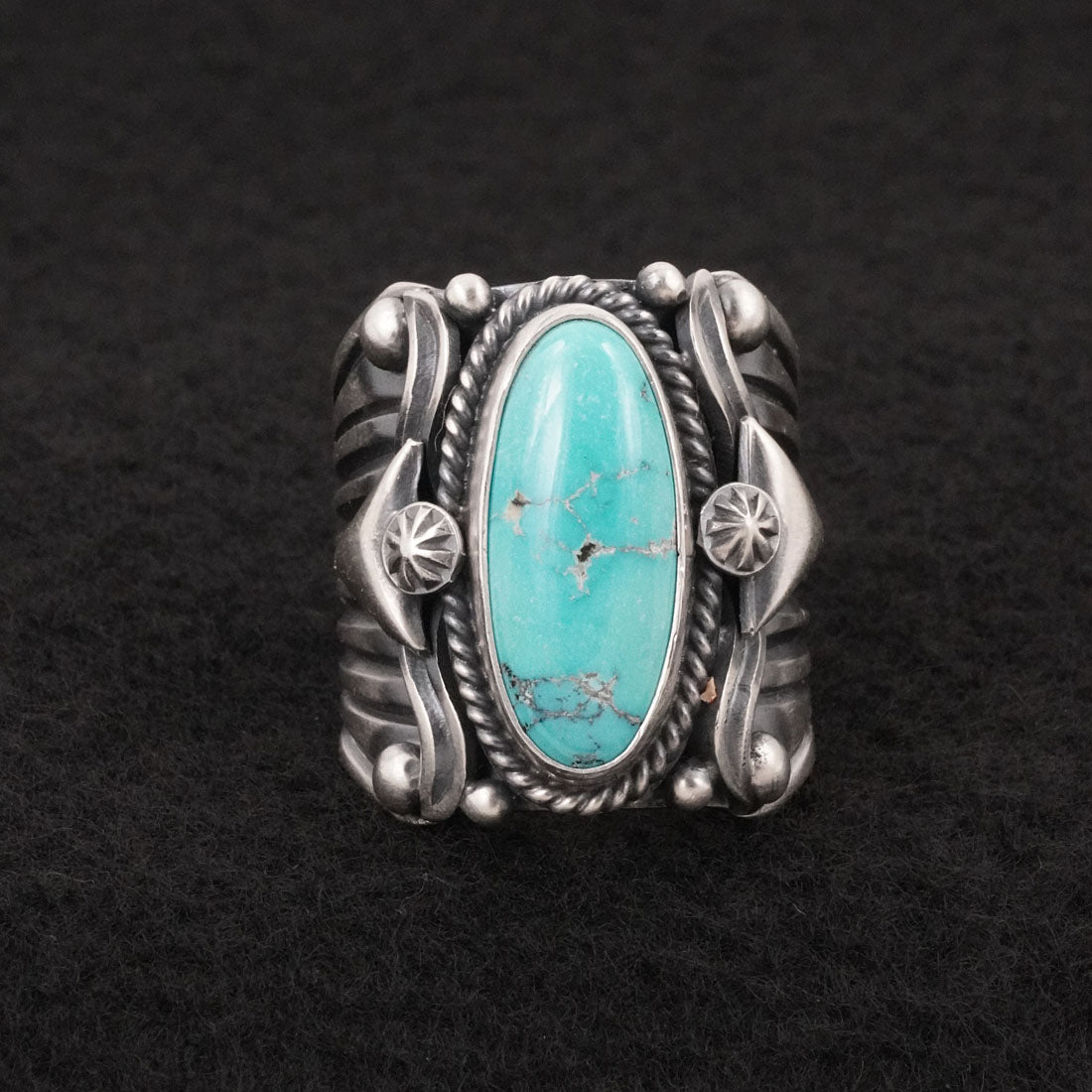 Delbert Gordon Turquoise & Sterling Silver Ring Size 11