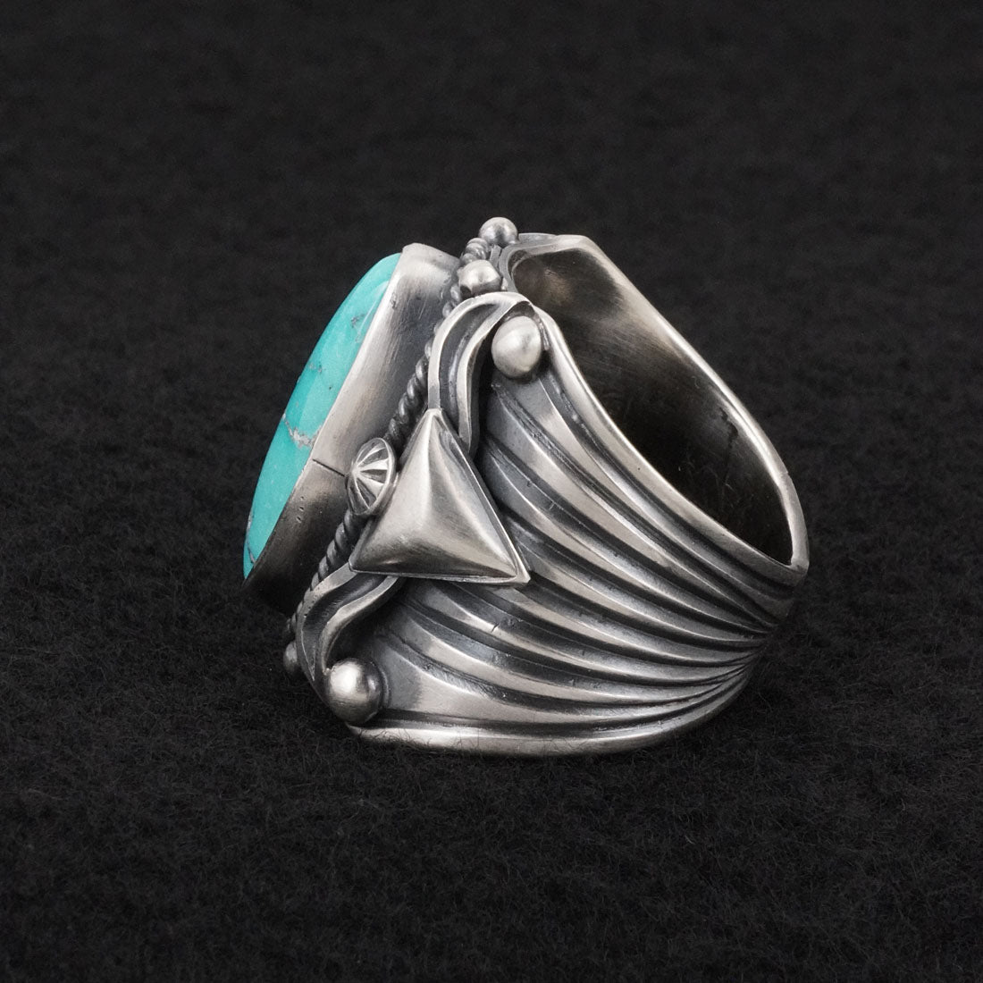 Delbert Gordon Turquoise & Sterling Silver Ring Size 11