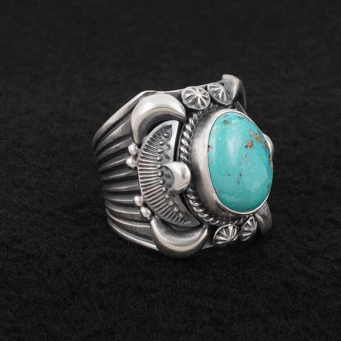 Delbert Gordon Turquoise & Sterling Silver Ring Size 12
