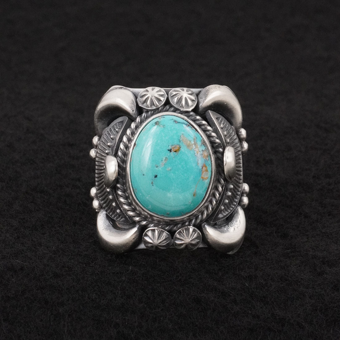 Delbert Gordon Turquoise & Sterling Silver Ring Size 12