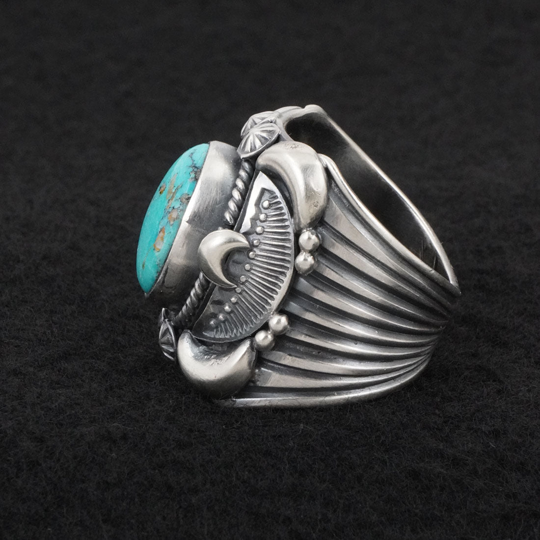 Delbert Gordon Turquoise & Sterling Silver Ring Size 12