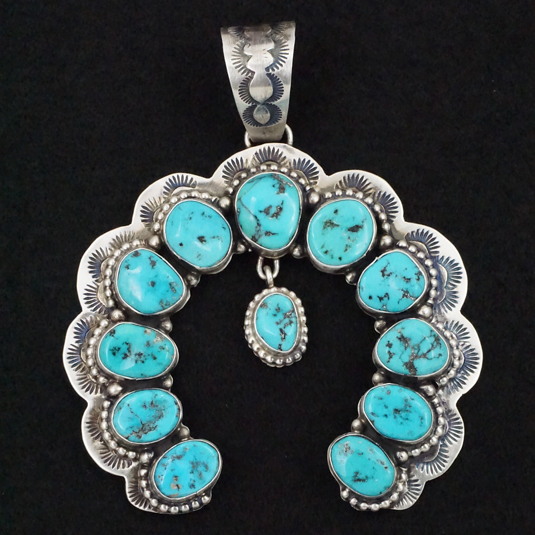 Bob Becenti Turquoise & Sterling Silver Naja Pendant