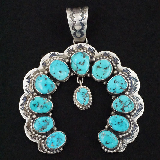 Bob Becenti Turquoise & Sterling Silver Naja Pendant