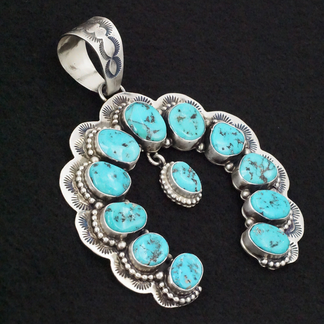 Bob Becenti Turquoise & Sterling Silver Naja Pendant